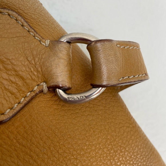 Prada Leather Shoulder Bag Caramel Mustard Brown - Picture 6 of 16